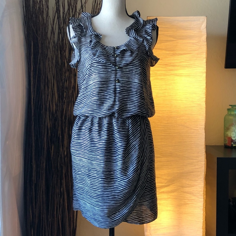 Collective Concepts • Striped Dress With Ruffles - Picture 2 of 4